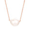 1 Piece Simple Style Solid Color Titanium Steel Inlay Artificial Pearls Necklace