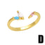 Simple Asymmetrical Irregular Gold Plated Zircon Open Ring for Women