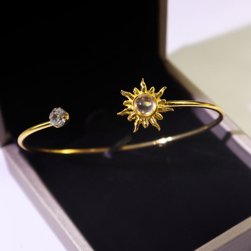 Lady Pastoral Flower Alloy Wholesale Bangle