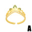 Fashion Heart Crown Zircon Gold Plated Open Ring