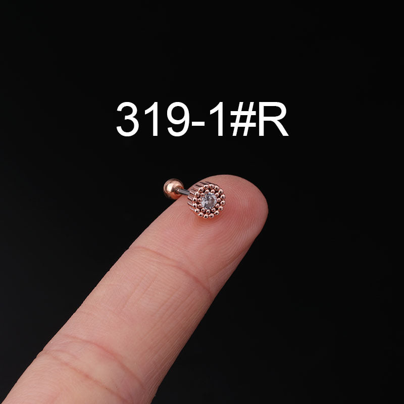 Fashion Zircon Copper and Stainless Steel Ear Studs