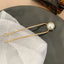 Korean Style Geometric Metal Plating Pearl U-Shaped Hairpin for Women