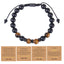 1 Piece Geometric Natural Stone Tiger Eye & Lava Stone Bracelet with Copper Zirconia Accents