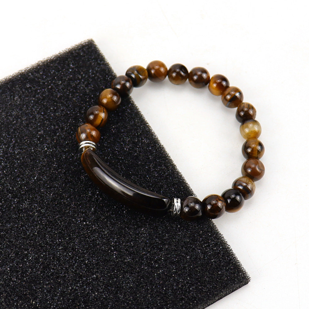 Simple Round Crystal Beaded Natural Stone Women's Bracelet