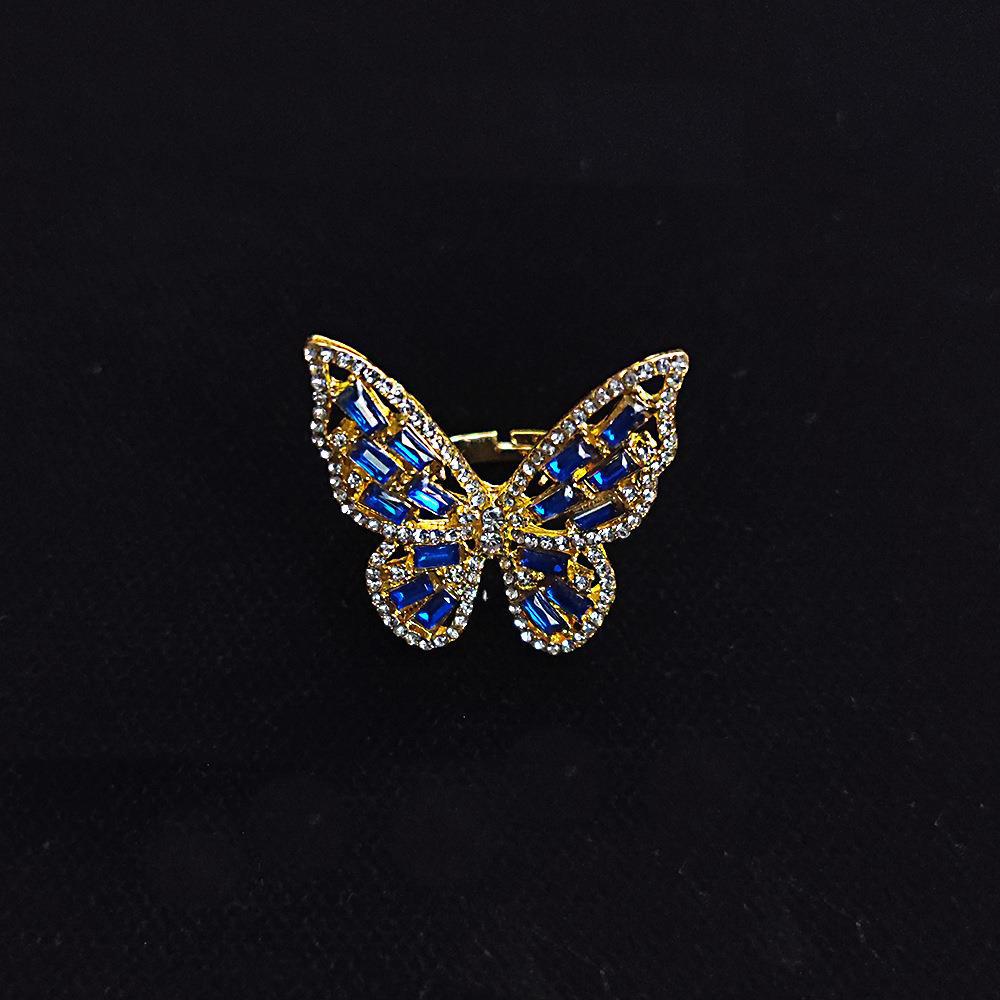 Fashion Rhinestone Butterfly Adjustable Women's Ring