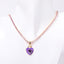 18K Gold Plated Geometric Heart Zircon Pendant Necklace with Colorful Tennis Chain