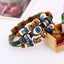 Retro Beaded Eye Leather Bracelet - Adjustable Unisex Jewelry