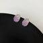 1 Pair Elegant Gradient Purple Crystal Square Design Ear Cuffs and Studs