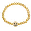 18K Gold Plated Colorful Zircon Smiling Face Bead Bracelet