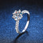 Sterling Silver Moissanite Zircon Engagement Ring with Platinum Plating