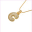 Vintage 18k Gold Plated Zircon Initial Pendant Necklace