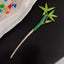 Chinoiserie Leaf Alloy Hairpin with Acetic Acid Inlay and Rhinestones