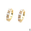 Inlaid Micro-color Diamond Color Retention Copper Gold-plated Circle Earrings Female