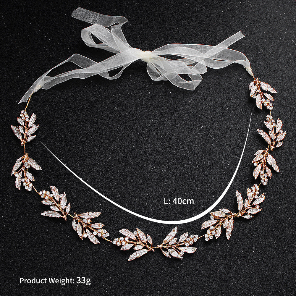 Women's Wedding Rhinestone Leaf Hair Band