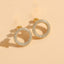 1 Pair 14k Gold Plated Zircon Circle Design Minimalist Earrings