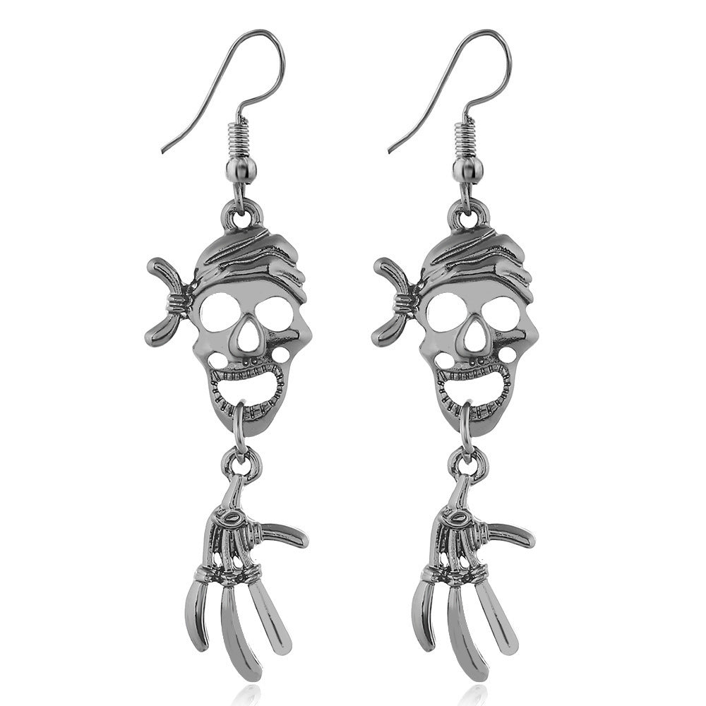 Halloween Skull Spider Pumpkin Alloy Earrings Set