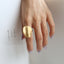 Fashion Geometric Brushed Matte Titanium Steel Statement Ring