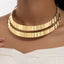 Roman Style Geometric Metal Double Layer Women's Choker Necklace