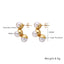 1 Pair Casual Glam Heart Flower Inlay Titanium Steel Pearl Earrings