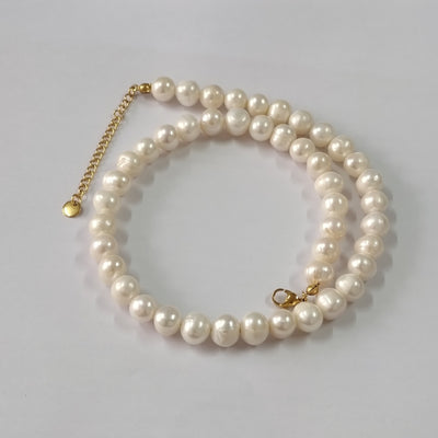 Fashion Cherry Freshwater Pearl Glass Choker Necklace