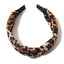 Leopard Print Wide-Brimmed Cross Knotted Retro Fabric Headband for Women