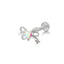 Butterfly Bow Knot Leaf Lip Rings with White Zircon and Rhinestones in Stainless Steel and Gold Plated Finish