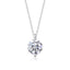 Sterling Silver Moissanite Geometric Pendant Necklace with GRA Certificate