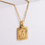 18K Gold Plated Stainless Steel Rectangular A-Z Letter Necklace