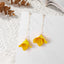 Simple Style Leaf Acrylic and Pearl Flower Drop Earrings for Women