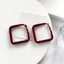 Fashion Wine Red Flocking Geometric Collection Earrings