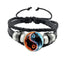 Retro Geometric PU Leather Yin Yang Tai Chi Unisex Bracelet Set