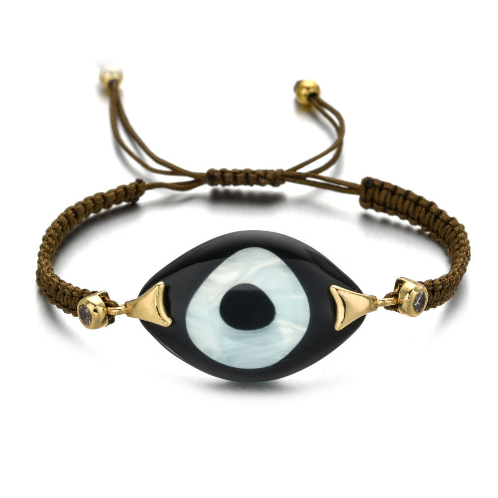 Bohemian Hand-woven Acrylic Resin Evil Eye Bracelet