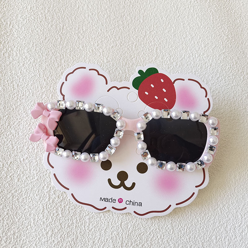 Japanese Style Bow Knot Pearl Frame Kids Sunglasses