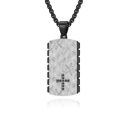 Hip-Hop Retro Geometric Cross Titanium Steel Plating Inlay Zircon Men's Pendant Necklace