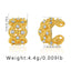 Elegant Butterfly Zircon 18k Gold Plated Copper Ear Cuffs