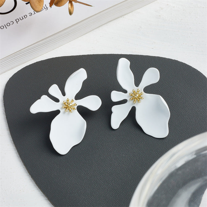 Fashion Pastel Flower Alloy Stud Earrings