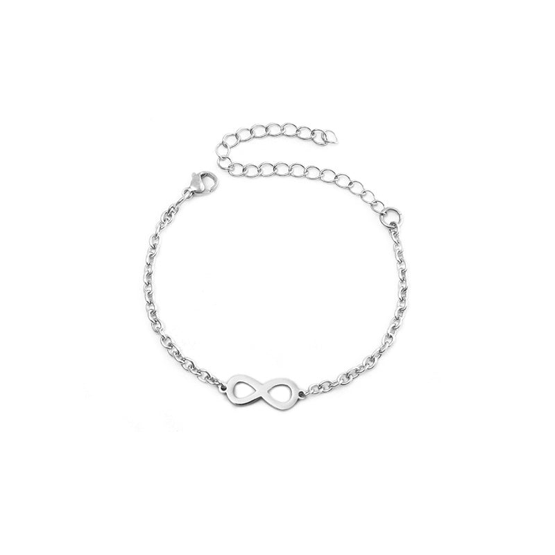 Lucky Number 8 Minimalist Stainless Steel Bracelet for Women