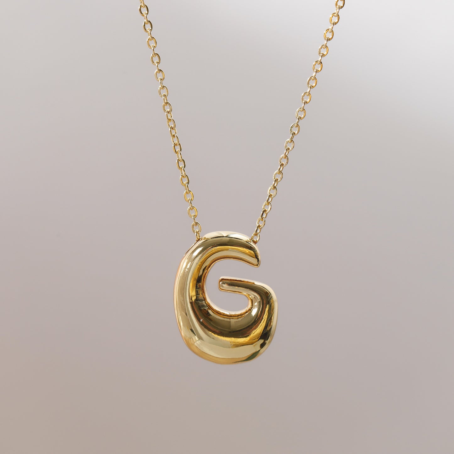 18K Gold Plated Stainless Steel Alphabet Pendant Necklace