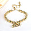 Copper Gold Plated Adjustable Initial Letter Beaded Bracelet for Women