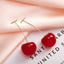 Cherry Acrylic Alloy Three-Dimensional Women's Drop Earrings - Long Style 2023 Trendy Jewelry