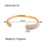 Elegant 18K Gold Plated Stainless Steel Open Bangle with Rhinestones