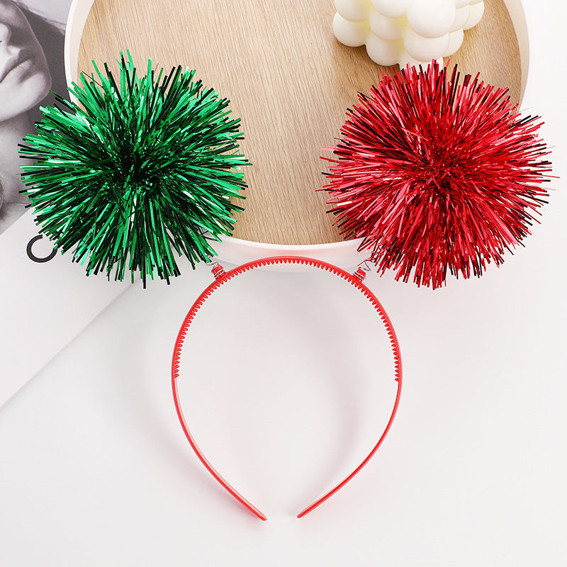 Unisex Colorful Pom Pom Hair Band for Parties and Halloween