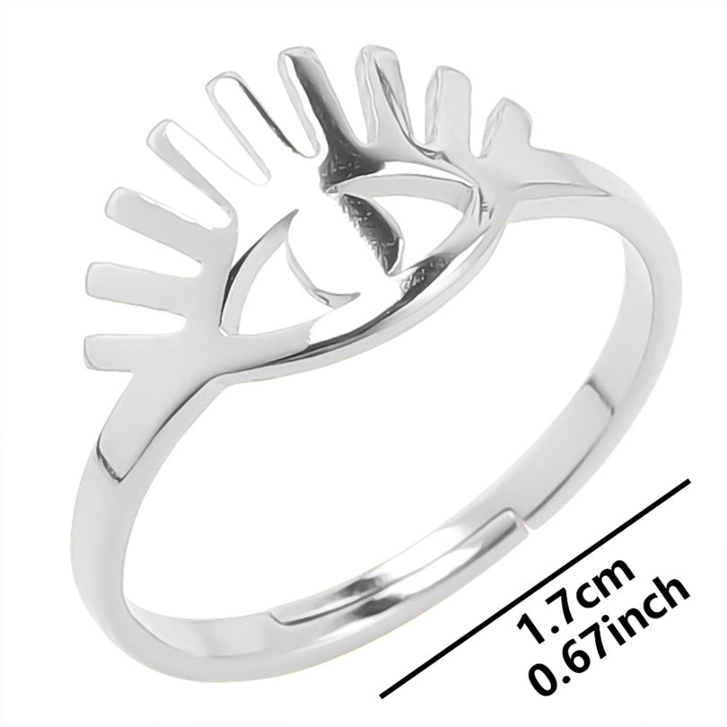 Stainless Steel Adjustable Eye Design Open Ring