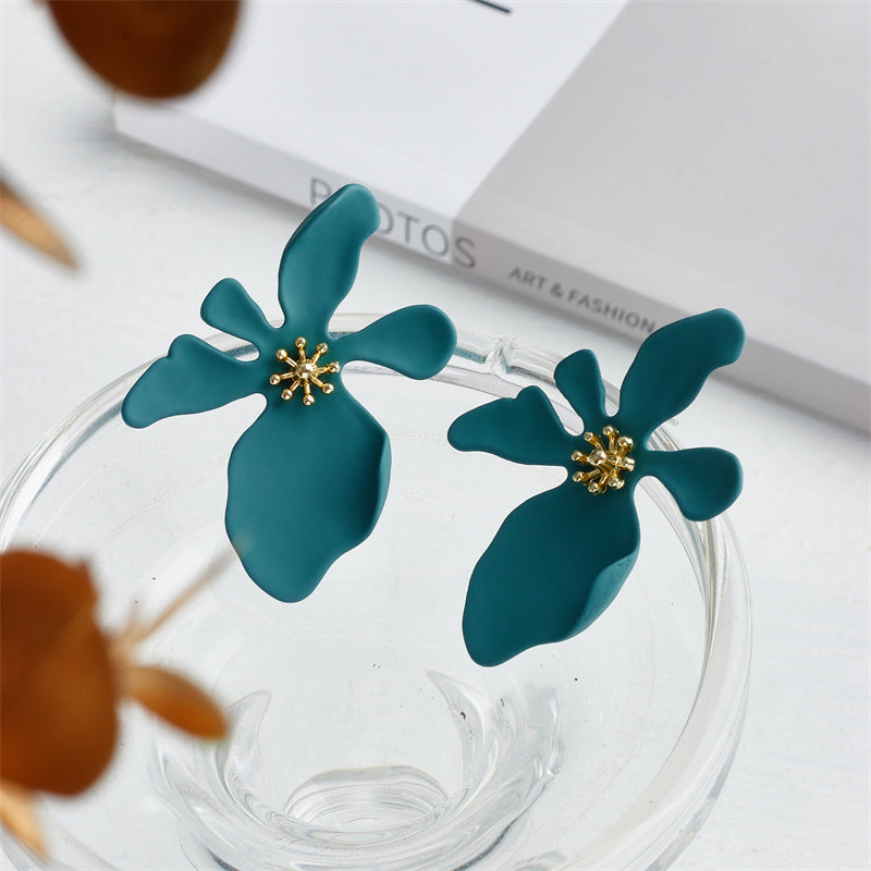 Fashion Pastel Flower Alloy Stud Earrings