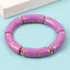 Retro Acrylic Color Block Beaded Women's Bangle Bracelet