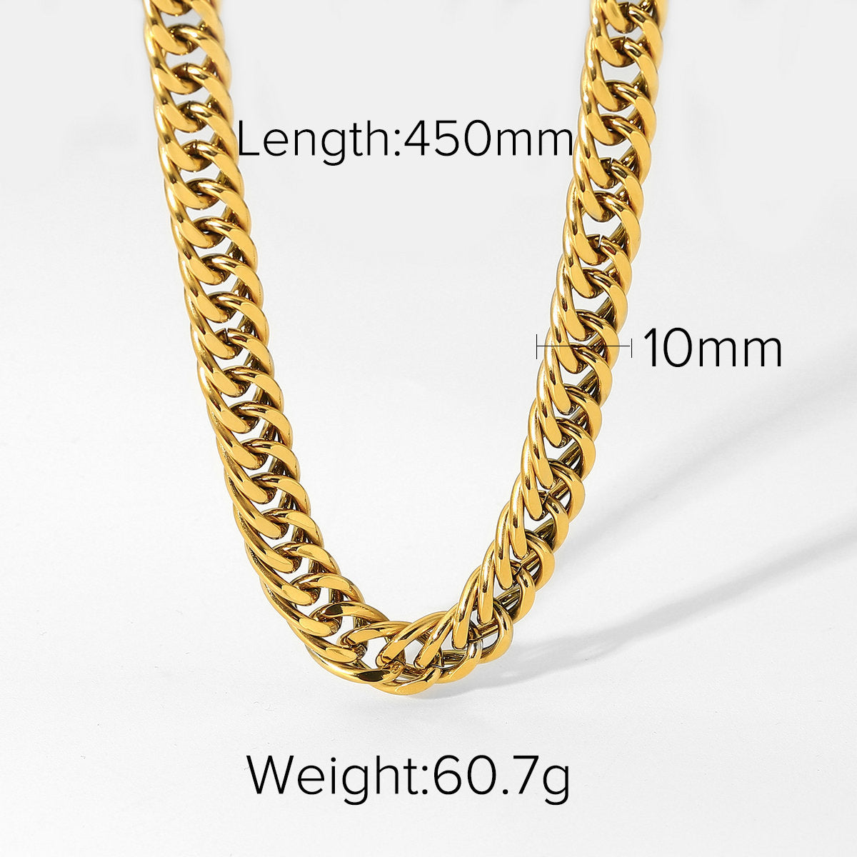 Twisted Cuban Chain 18K Gold Plated Stainless Steel Necklace Hip Hop Necklace Wholesale