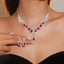 Elegant Bridal Rhinestone Necklace and Earrings Jewelry Set