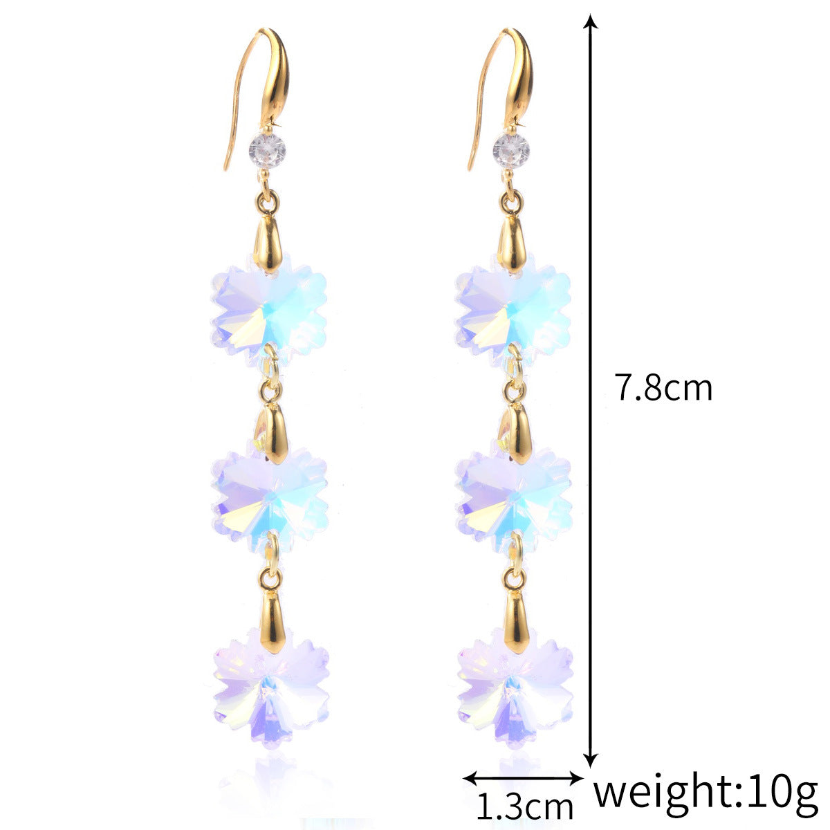 Elegant Austrian Crystal Water Drop Heart Earrings for Women