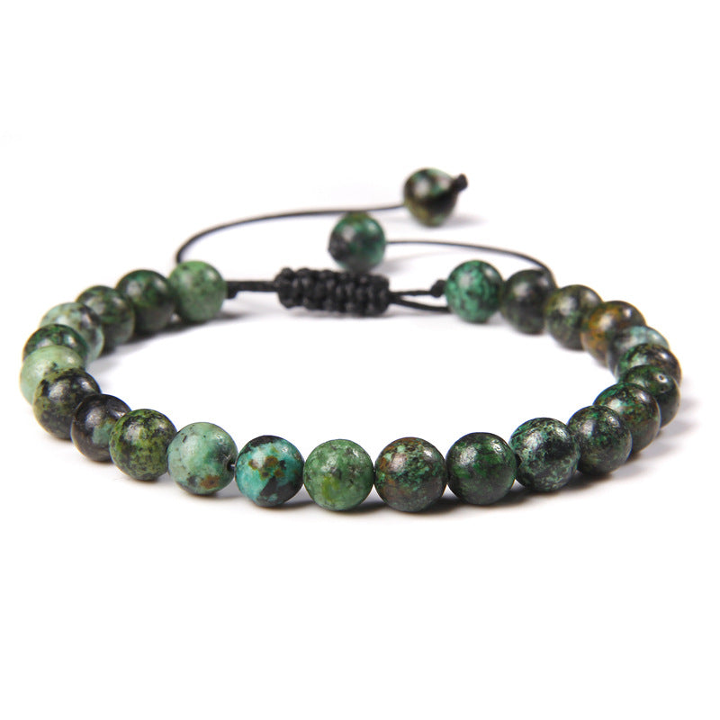 Ethnic Natural Stone Agate Beaded Adjustable Yoga Bracelet