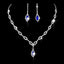 Royal Blue Rhinestone Horse Eye Earrings and Necklace Set